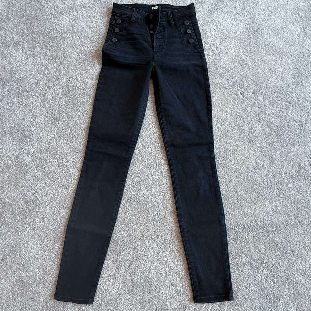 PAIGE High Rise Dark Jeans